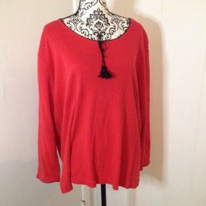 Elisabeth Liz Claiborne Red Long Sleeve Size 2